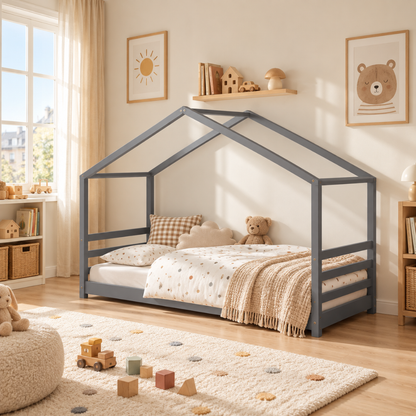 Montessori kajuitbed - 90x200 cm - Grijs