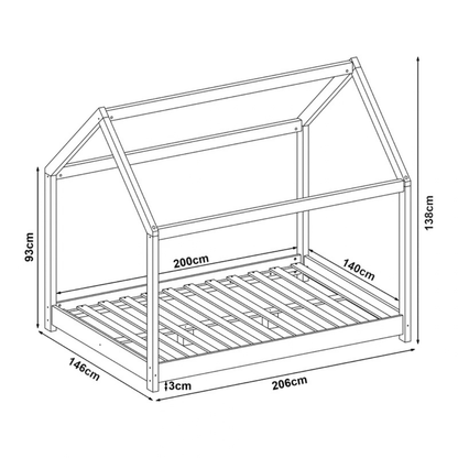 Groot Montessori cabinebed 140x200 cm - Wit