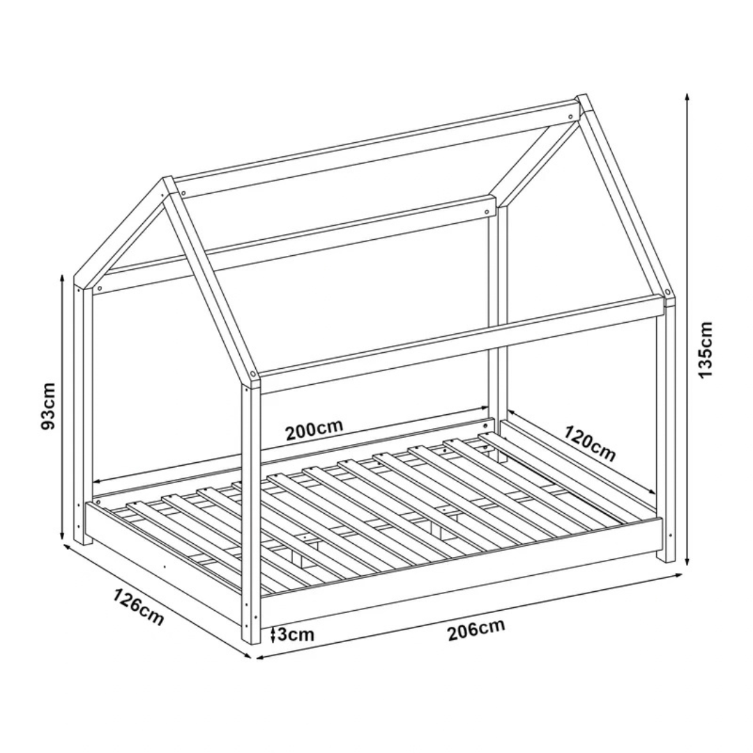 Groot Montessori cabinebed 140x200 cm - Wit