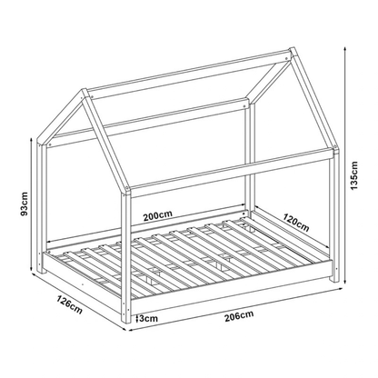Groot Montessori cabinebed 140x200 cm - Wit