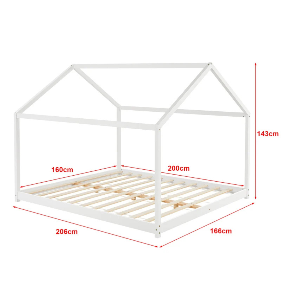 Groot Montessori cabinebed 140x200 cm - Wit