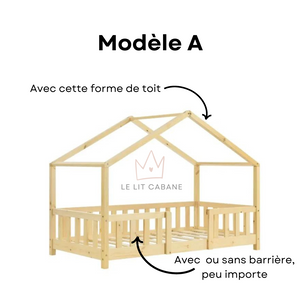 Ciel de lit cabane Jaune moutarde motif étoile