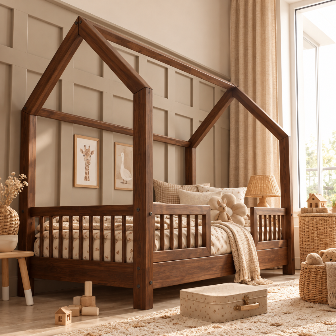Lit cabane Montessori Paola Noyer foncé