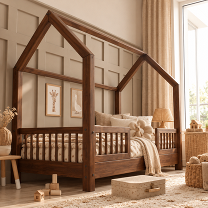 Lit cabane Montessori Paola Noyer foncé