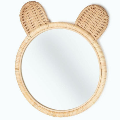 Miroir rond rotin
