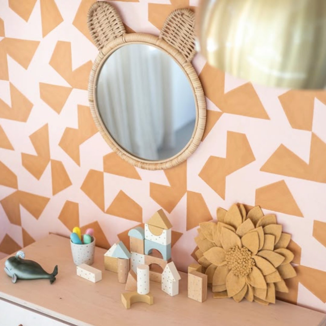 Miroir rond rotin