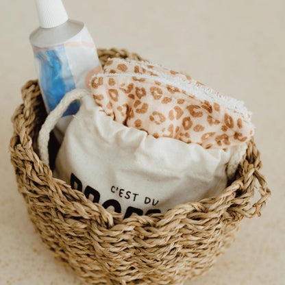 Lot de 4 lingettes lavables bébé Léopard