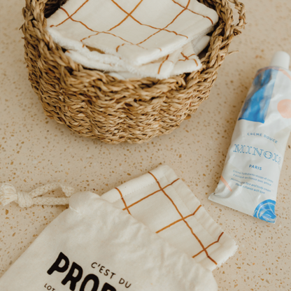 Lot de 4 lingettes lavables bébé Marcel