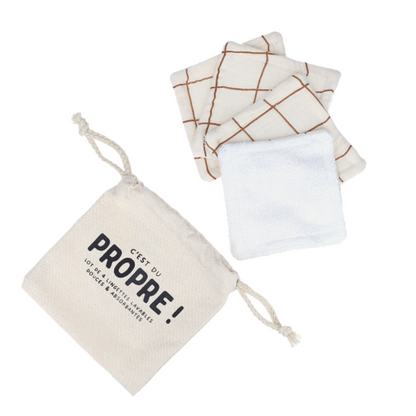 Lot de 4 lingettes lavables bébé Marcel