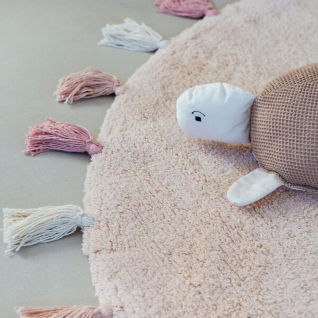Tapis enfant rose poudré