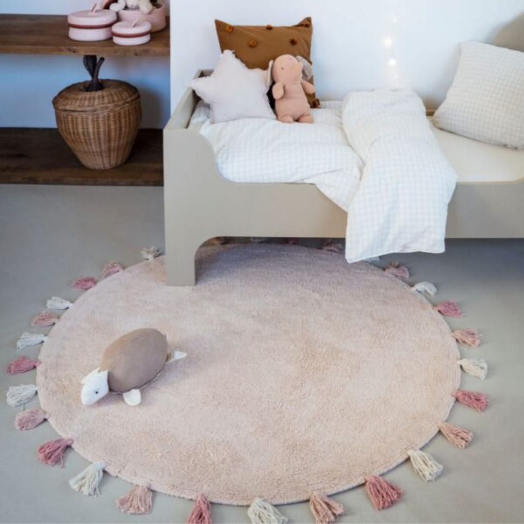 Tapis enfant rose poudré