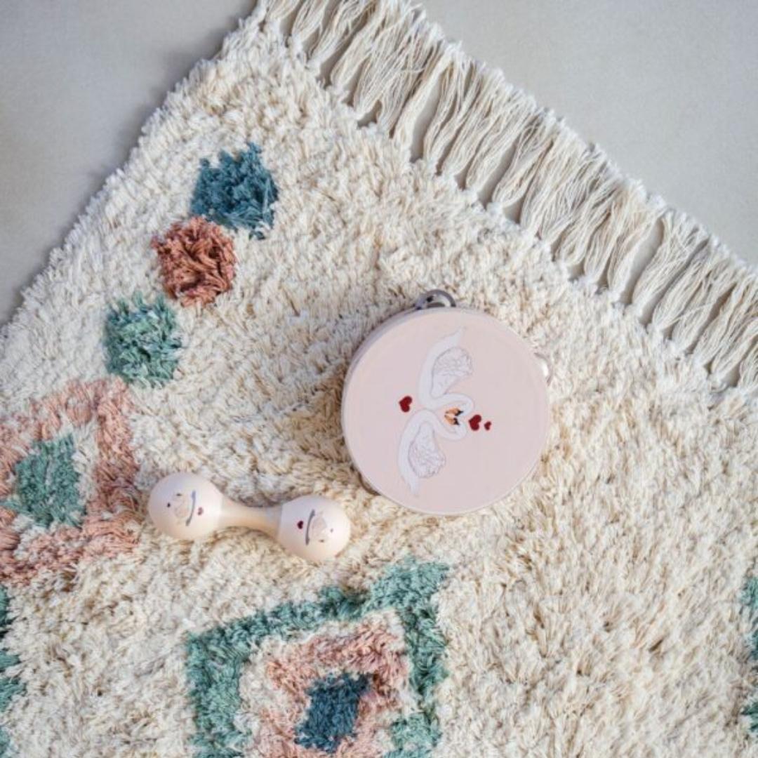 Tapis enfant berbère écru &amp; vert