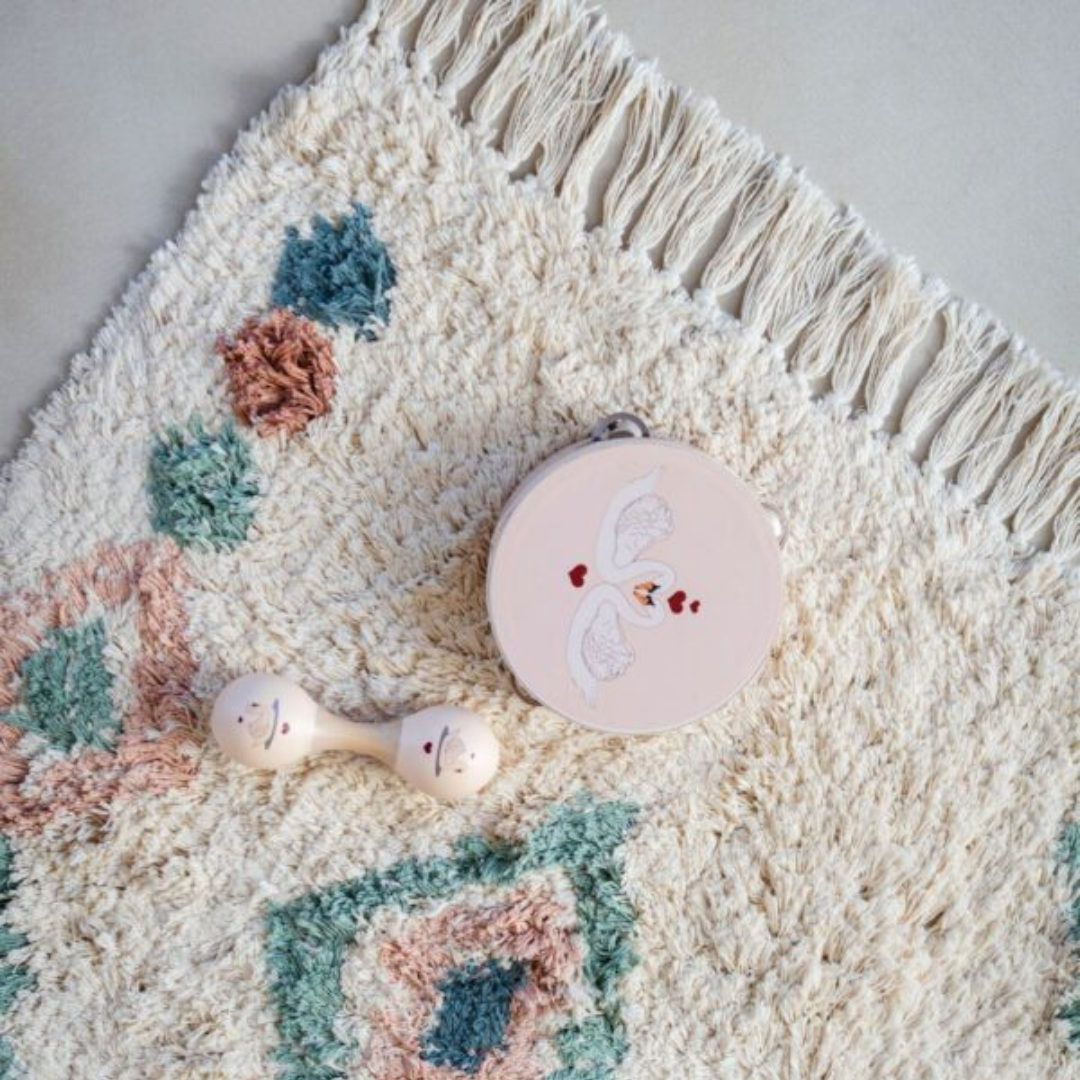Tapis enfant berbère écru &amp; vert