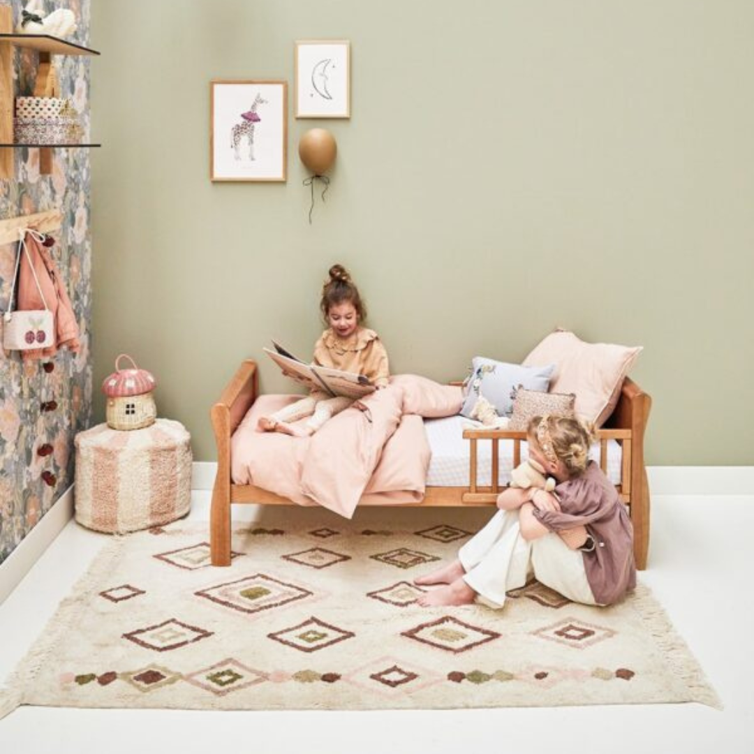 Tapis enfant berbère rose &amp; vert