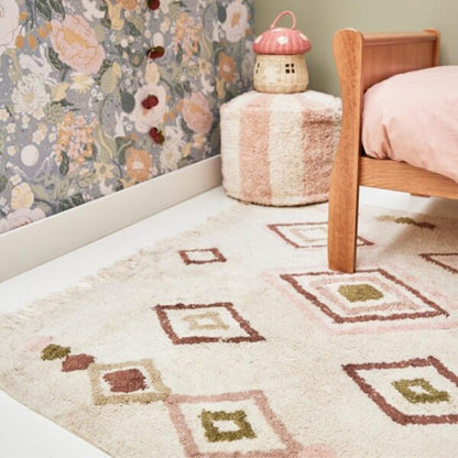 Tapis enfant berbère rose &amp; vert