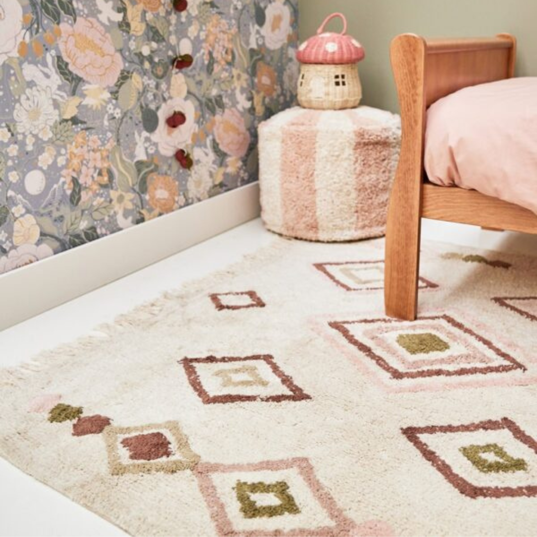 Tapis enfant berbère rose &amp; vert