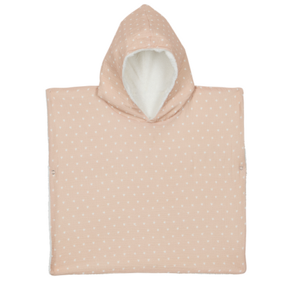 Poncho de bain enfant petits coeurs BEIGE