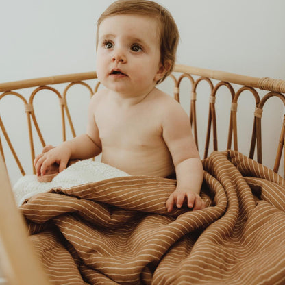 Couverture enfant rayures fines