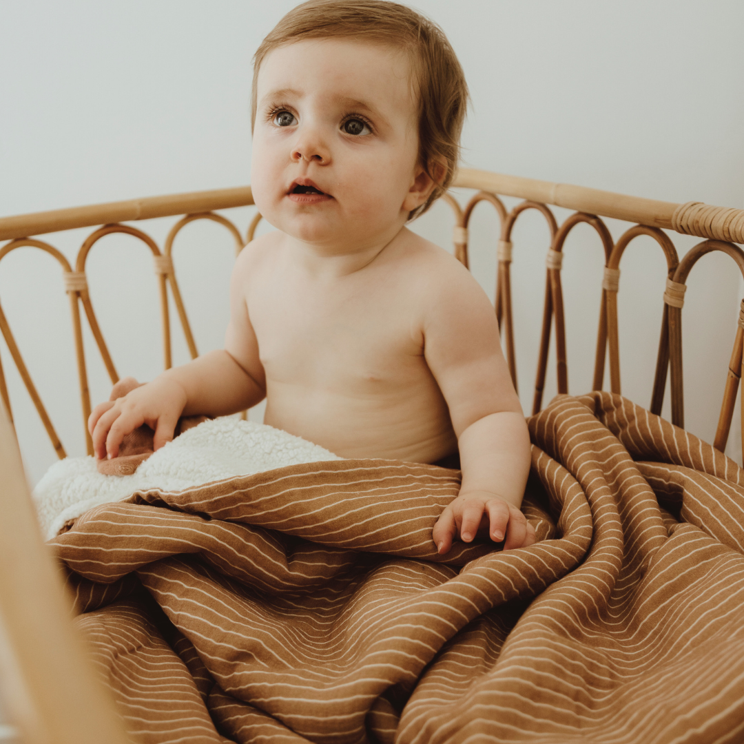 Couverture enfant rayures fines