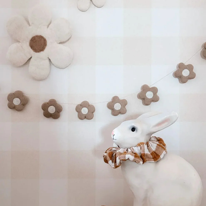 Guirlande feutrine fleur beige