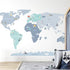 Sticker Enfant Carte Monde Bleu