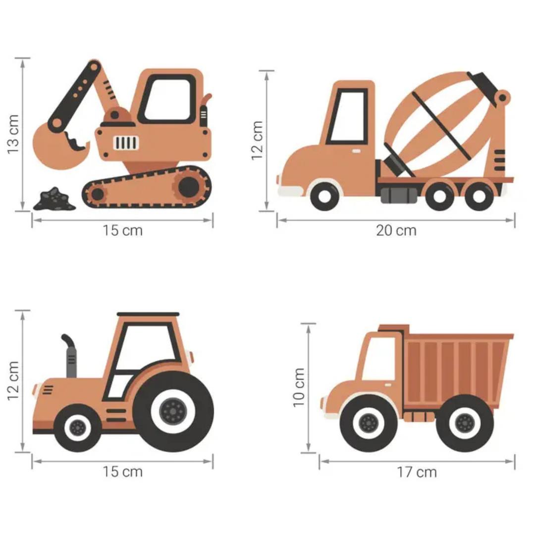 Sticker Tracteur &amp; Pelleteuse Terracotta