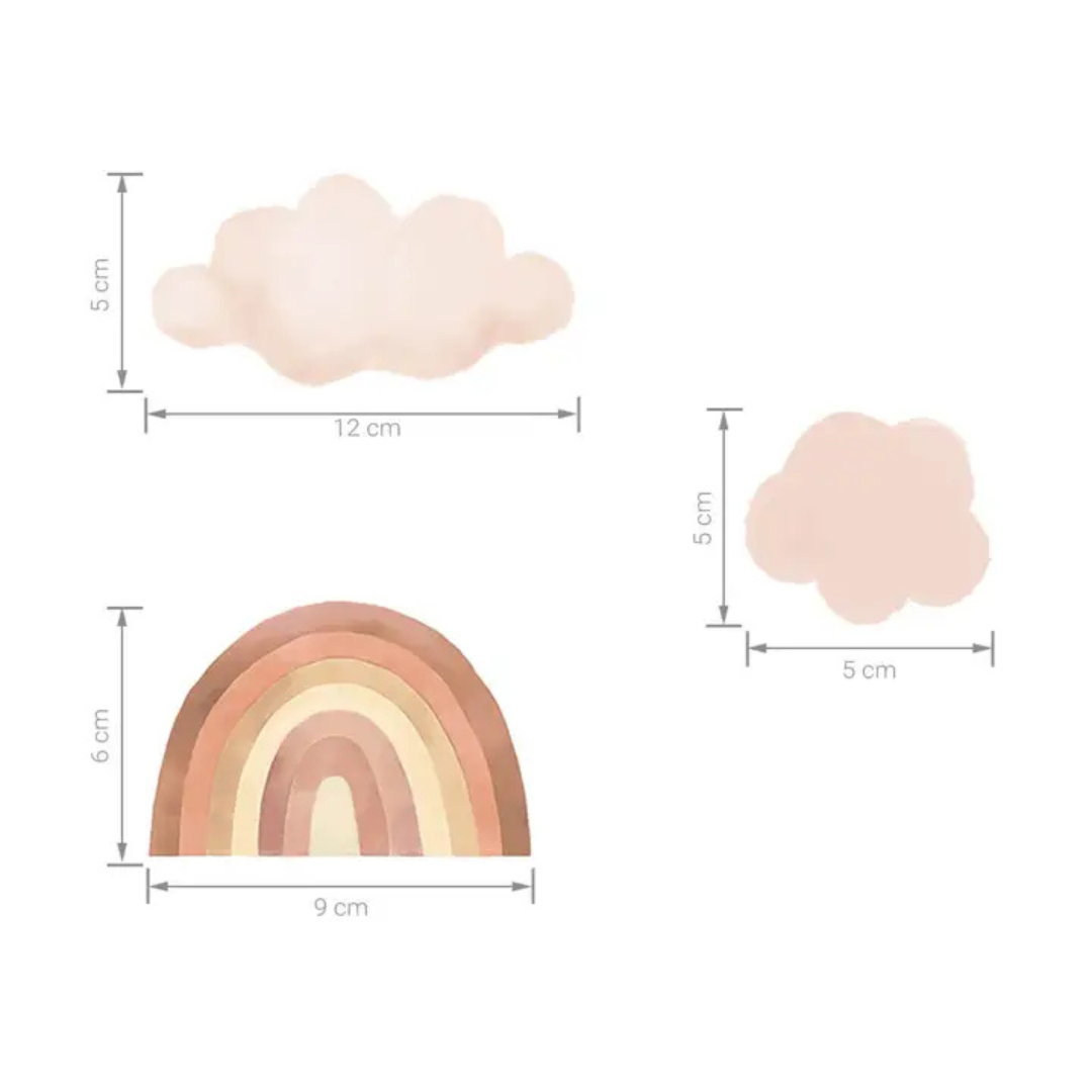 Sticker arc-en-ciel terracotta &amp; nuage beige