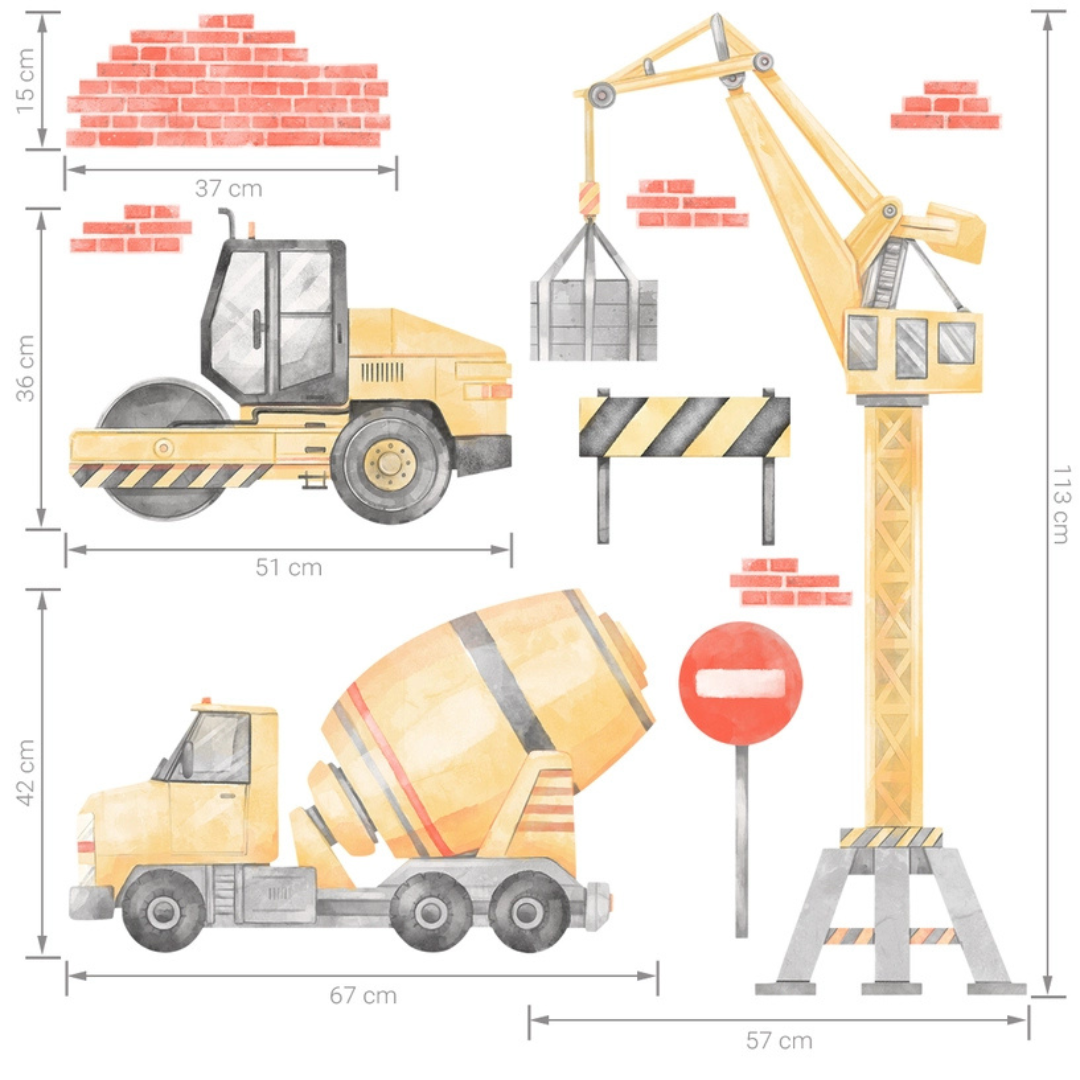 Sticker enfant chantier grue
