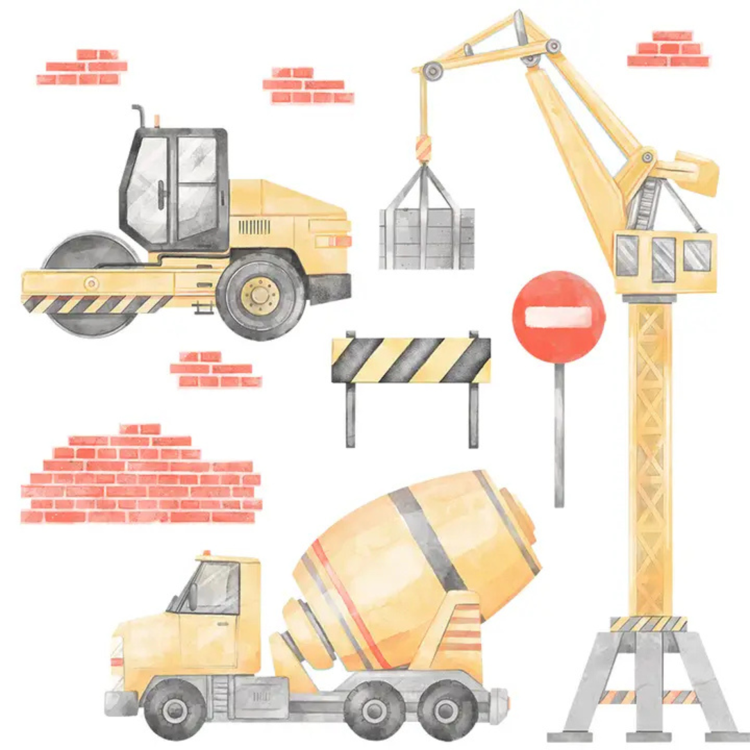 Sticker enfant chantier grue