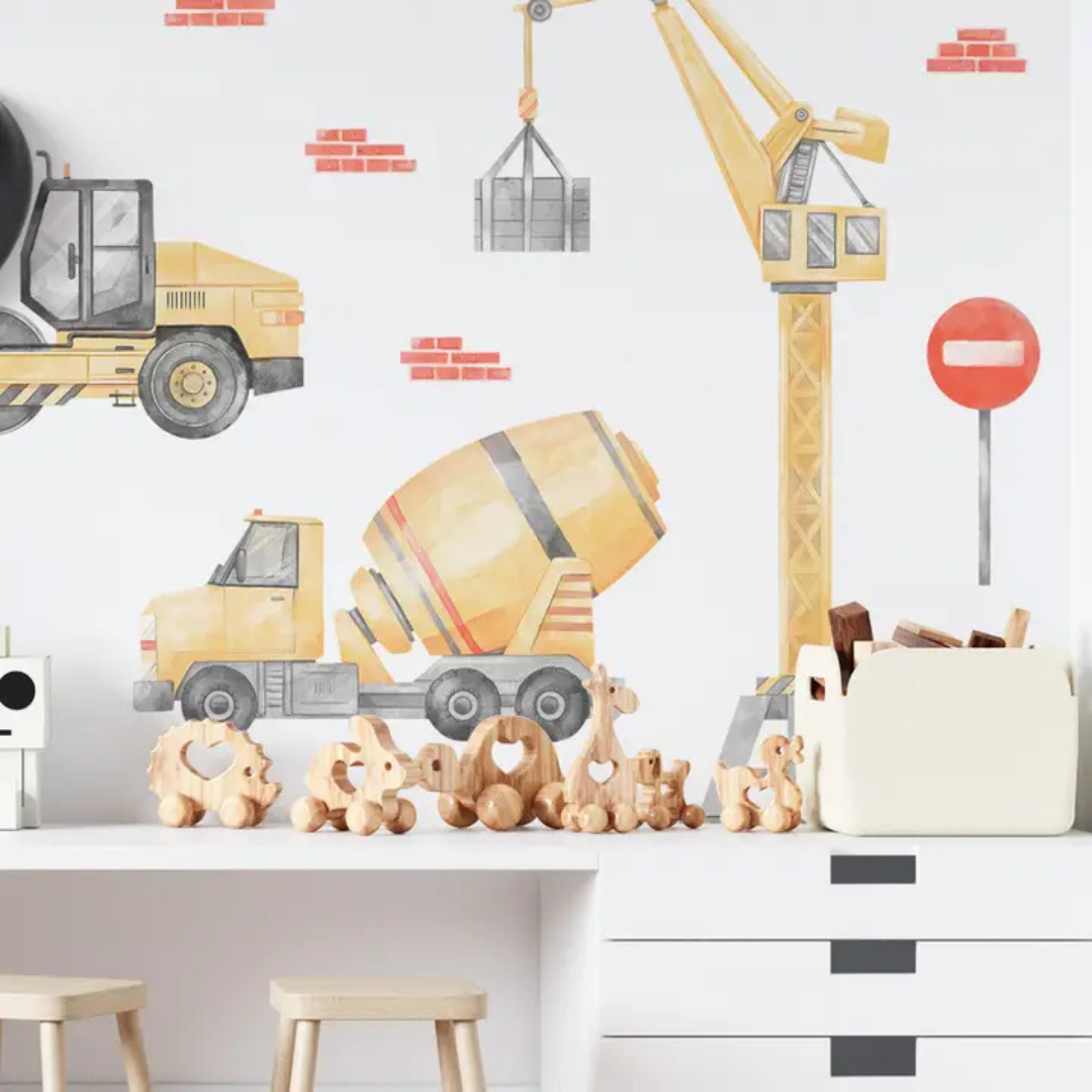 Sticker enfant chantier grue