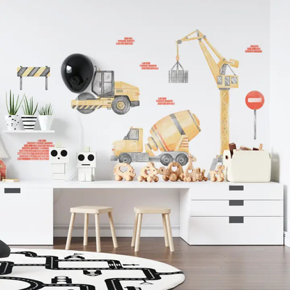 Sticker enfant chantier grue