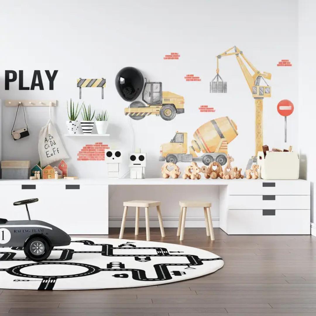 Sticker Enfant Chantier Grue