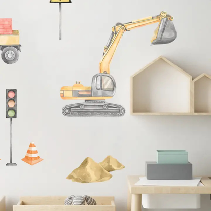 Sticker enfant chantier pelleteuse