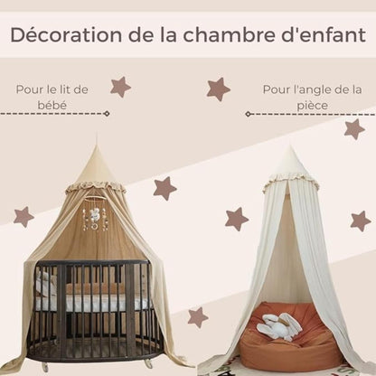 Ciel de lit bébé Ecru