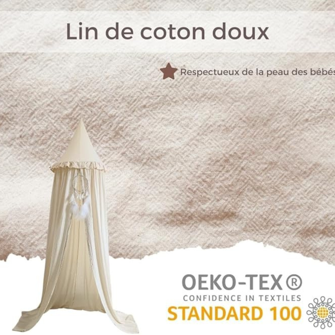 Ciel de lit bébé Ecru