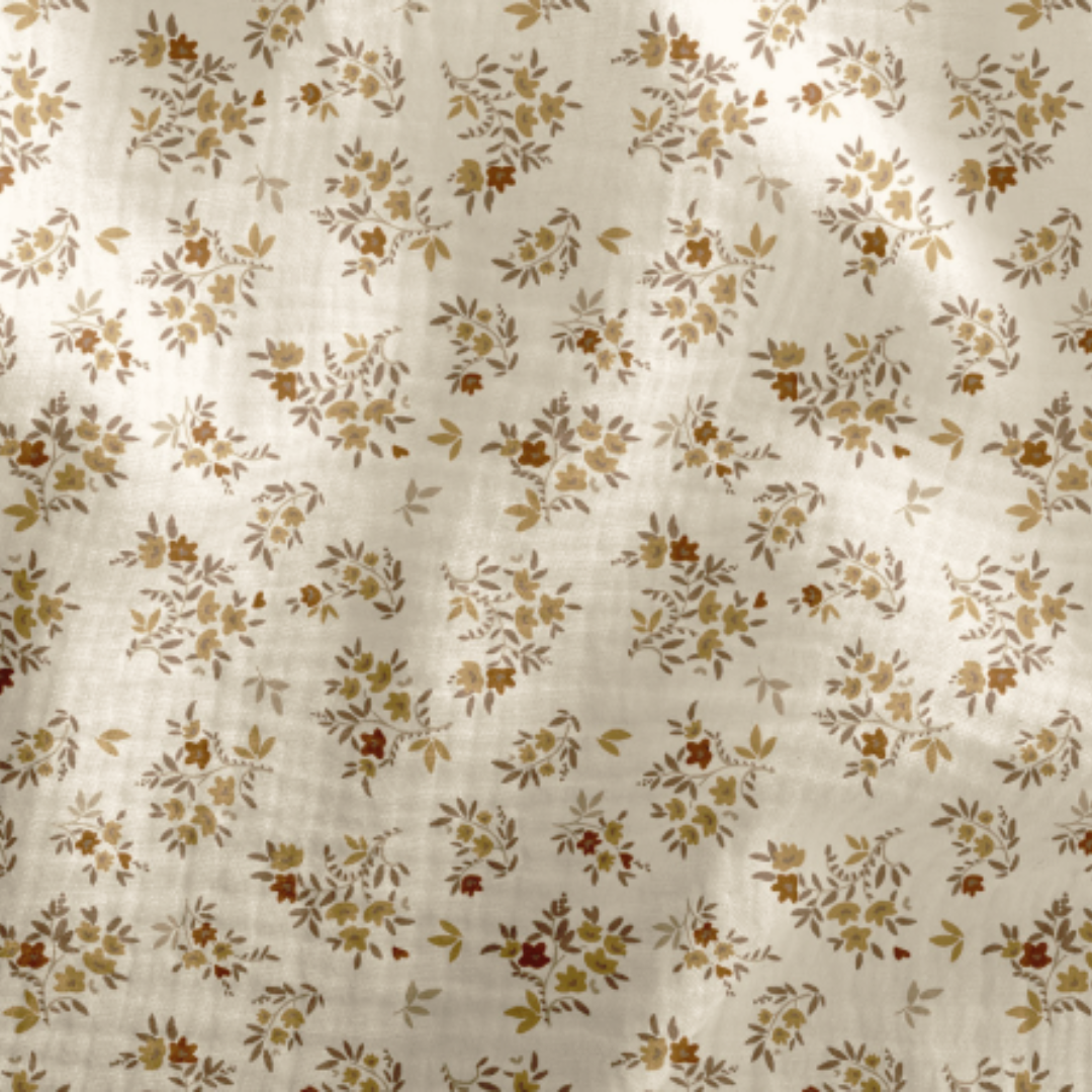 Panier à langer + matelas + housse double gaze fleurie Nina
