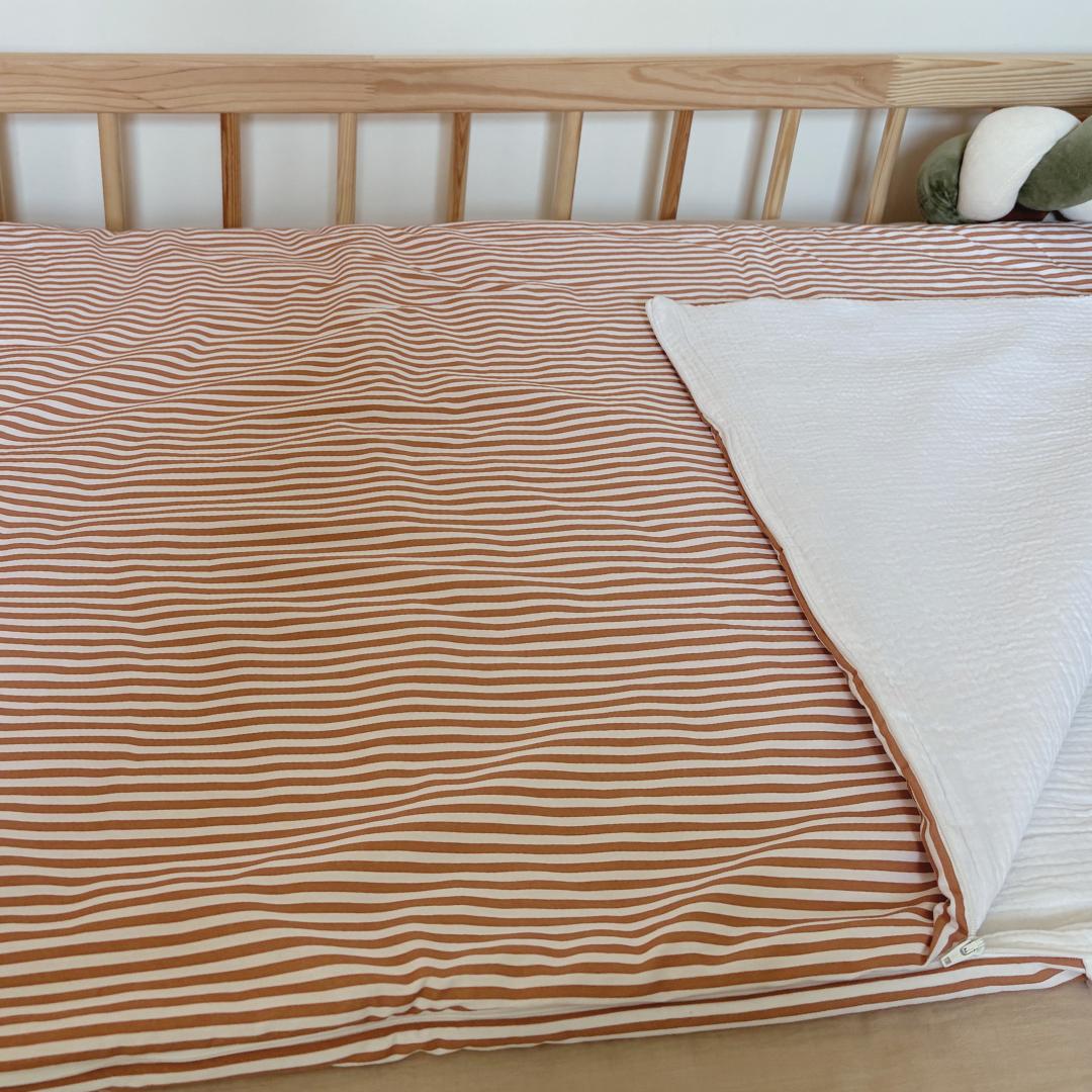 Sac de couchage enfant rayures camel