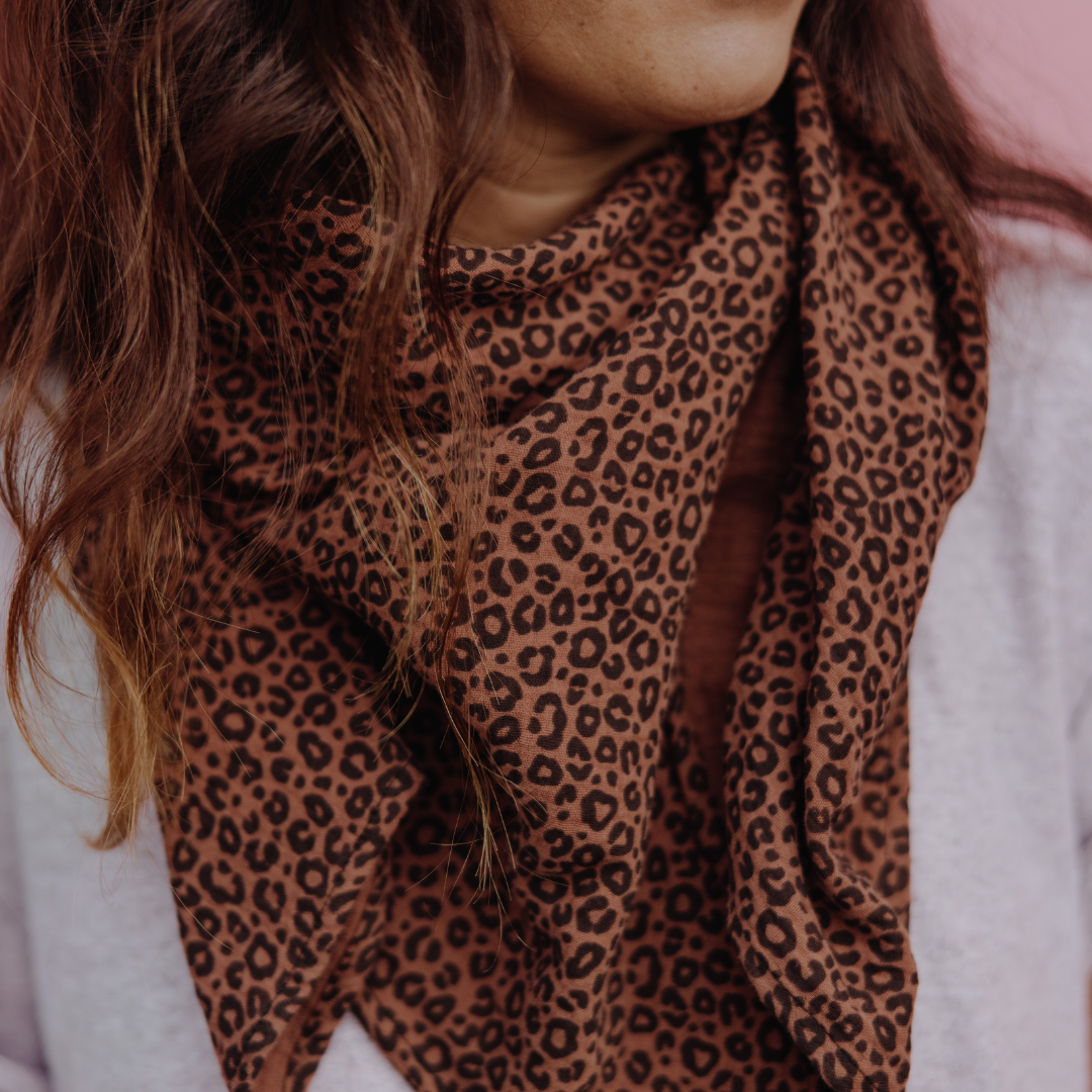 Foulard Léopard marron