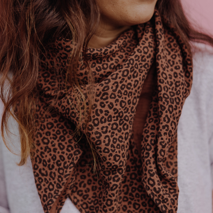 Foulard Léopard marron