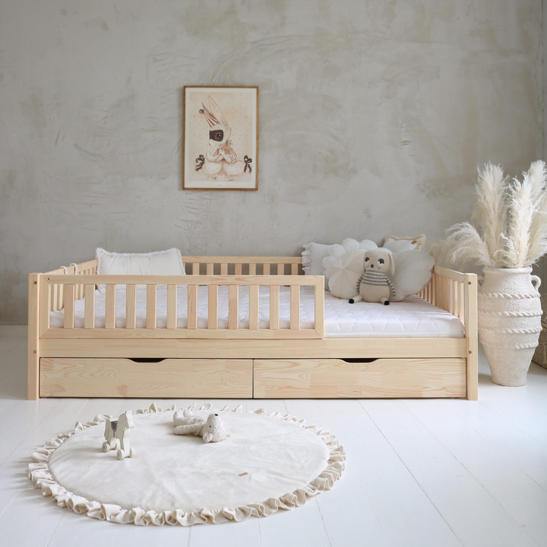 Lit enfant Basile avec 2 tiroirs de rangement 140x200cm