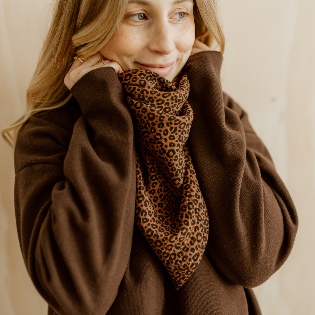 Foulard Léopard marron