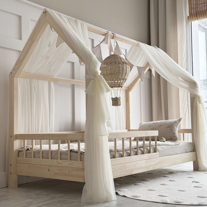 Pack de 2 ciels de lit cabane tulle Ecru