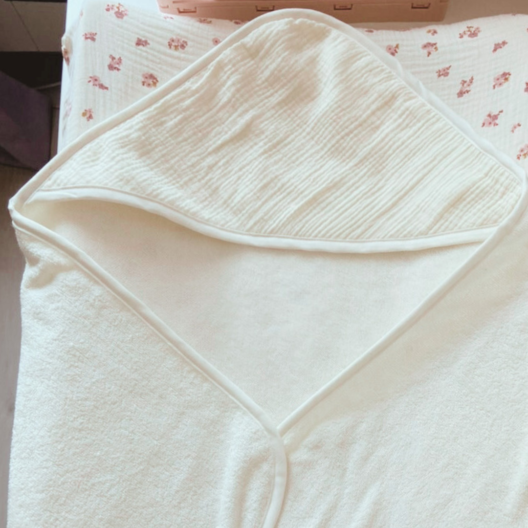 Cape de bain bébé Ecru