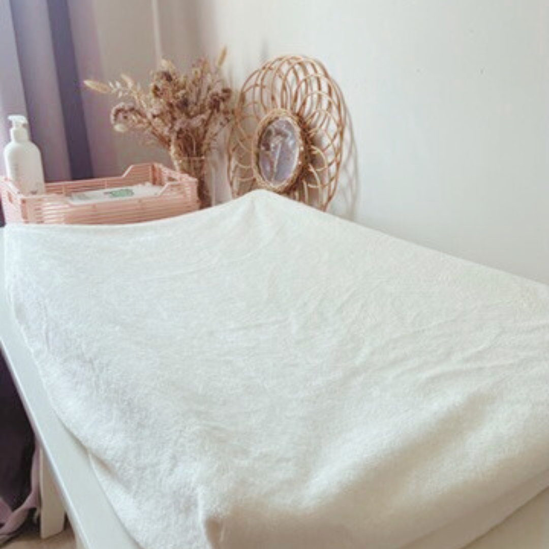 Housse matelas à langer éponge Ecru