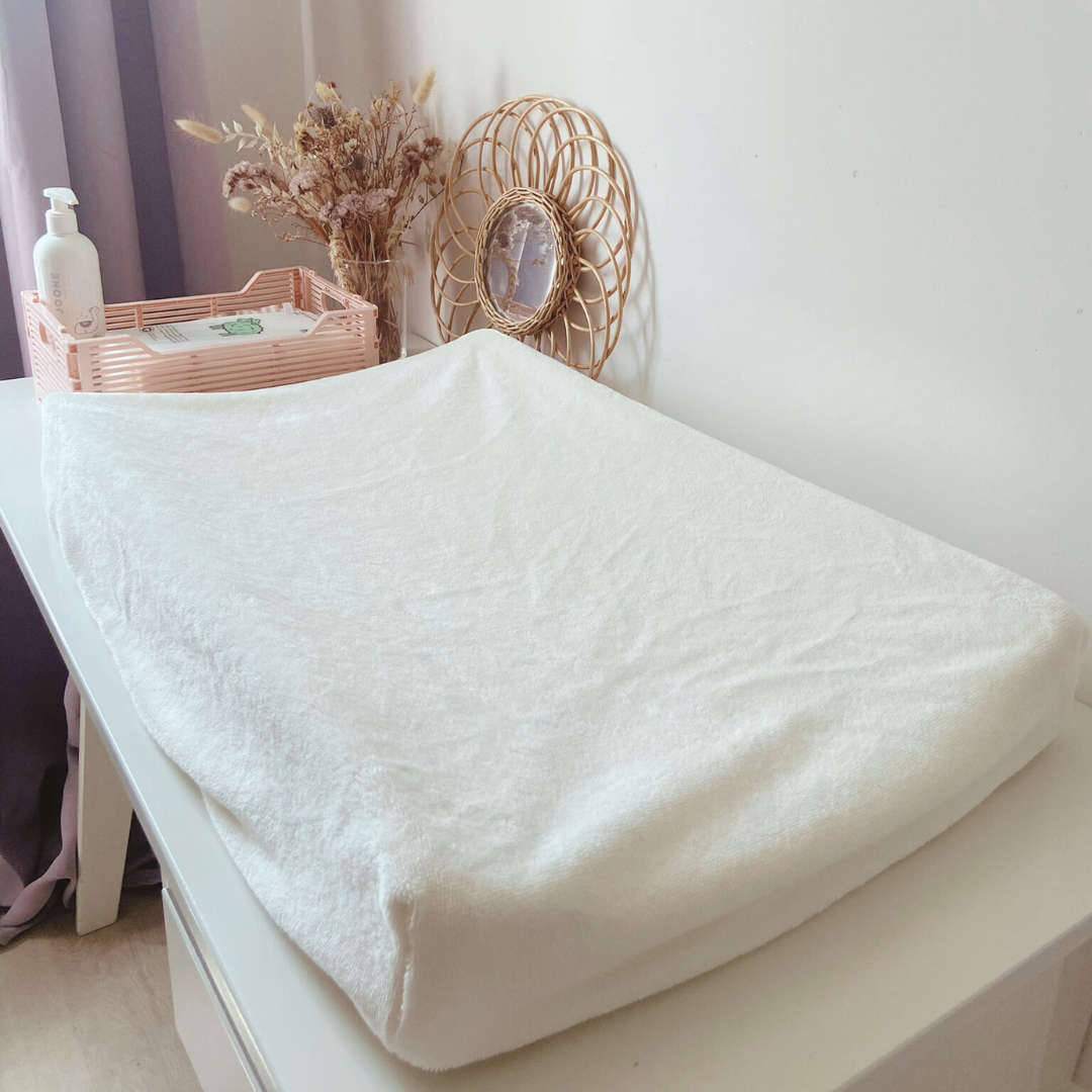 Housse matelas à langer éponge Ecru