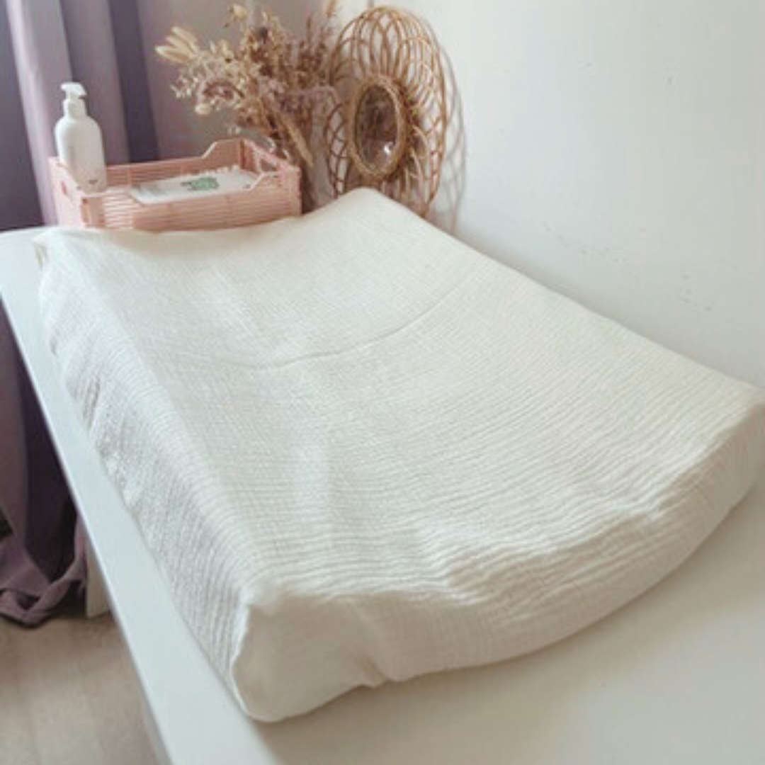 Housse matelas à langer Double gaze BIO Ecru