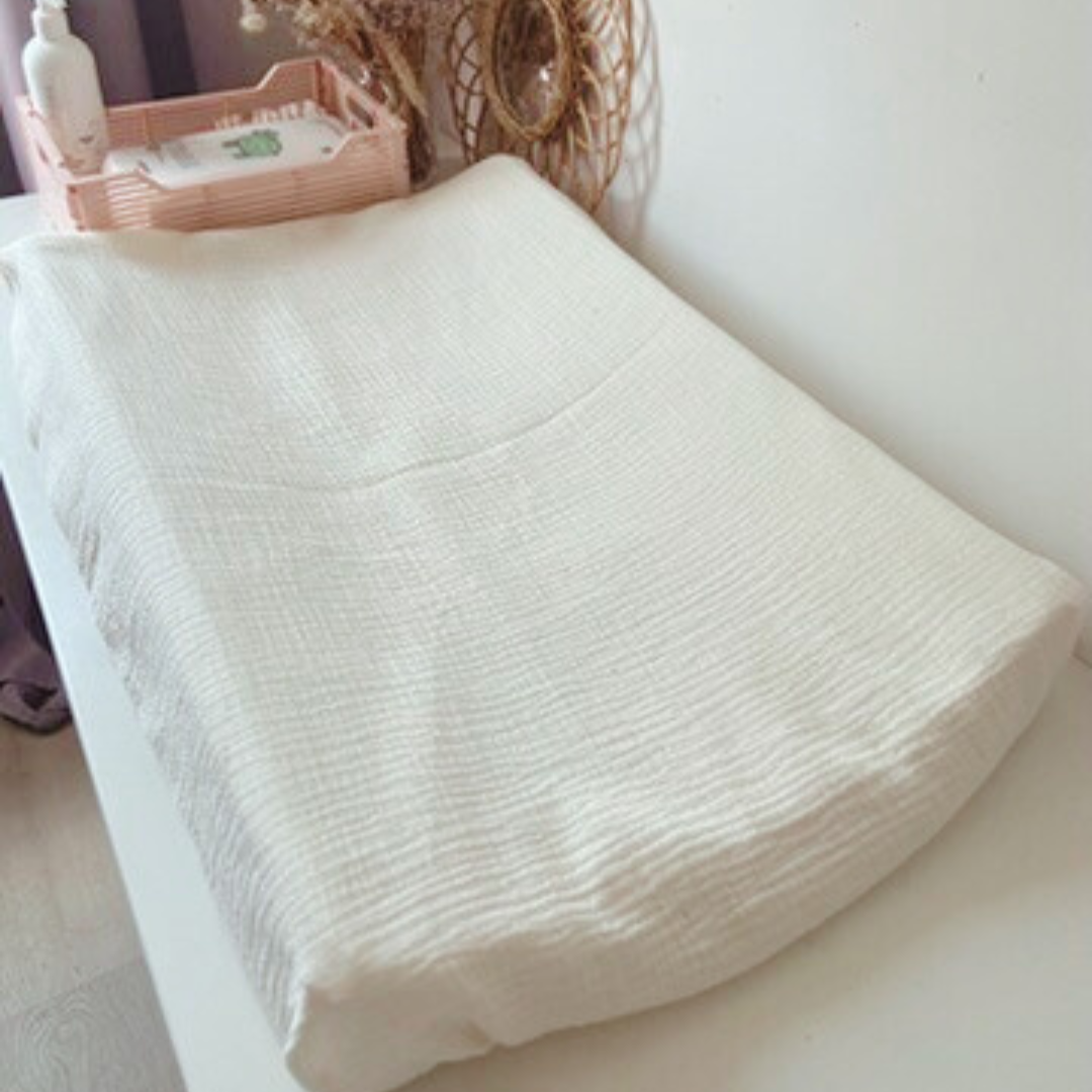 Housse matelas à langer Double gaze BIO Ecru