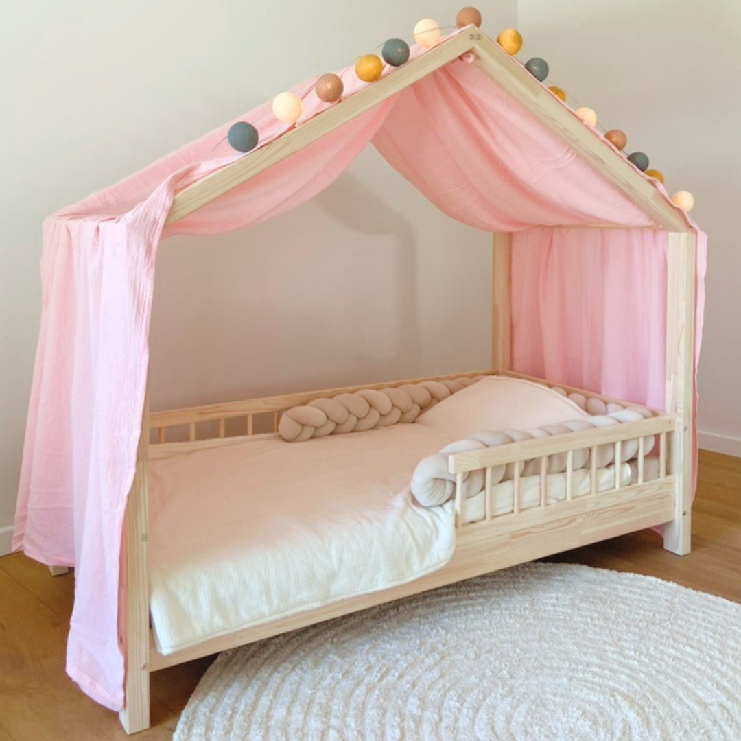 Ciel de lit cabane Rose blush