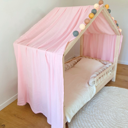 Ciel de lit cabane Rose blush