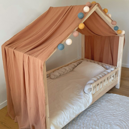 Terracotta cabana hemelbed met gouden stippen